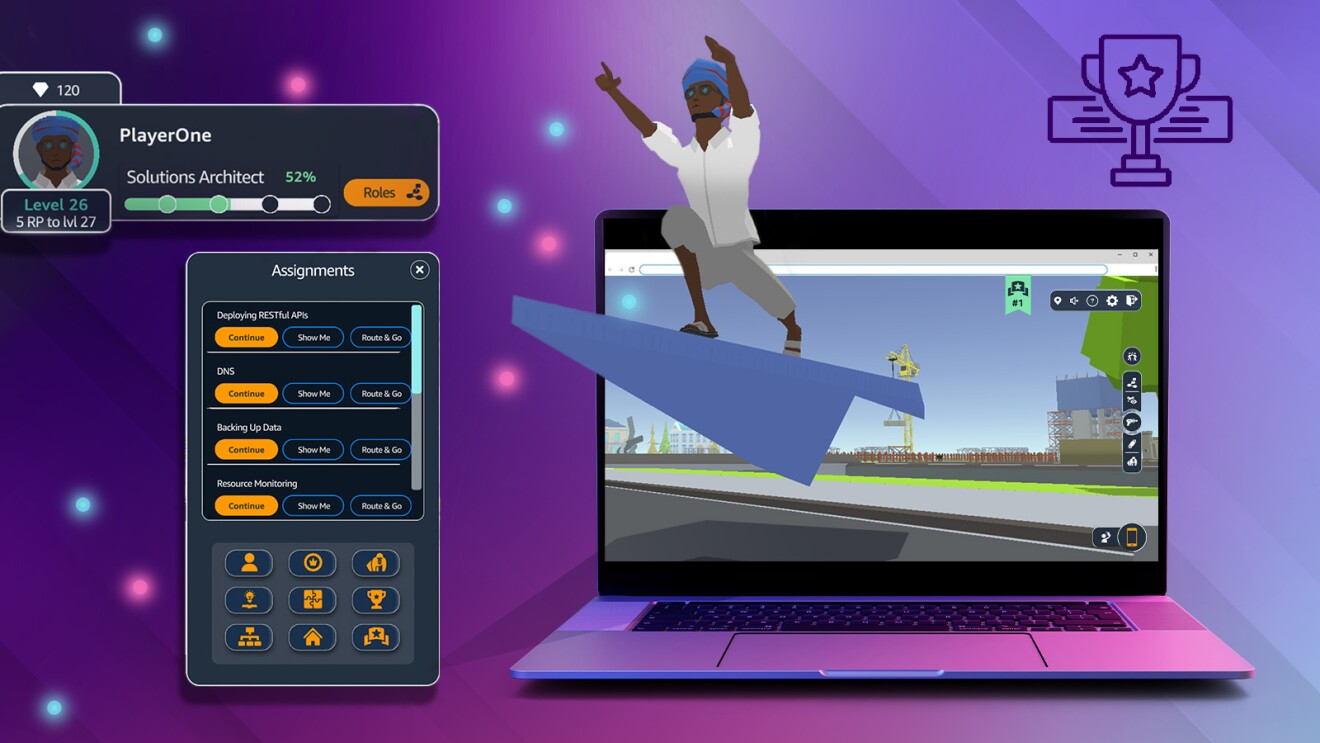 An image showing an AWS game-based training experience.