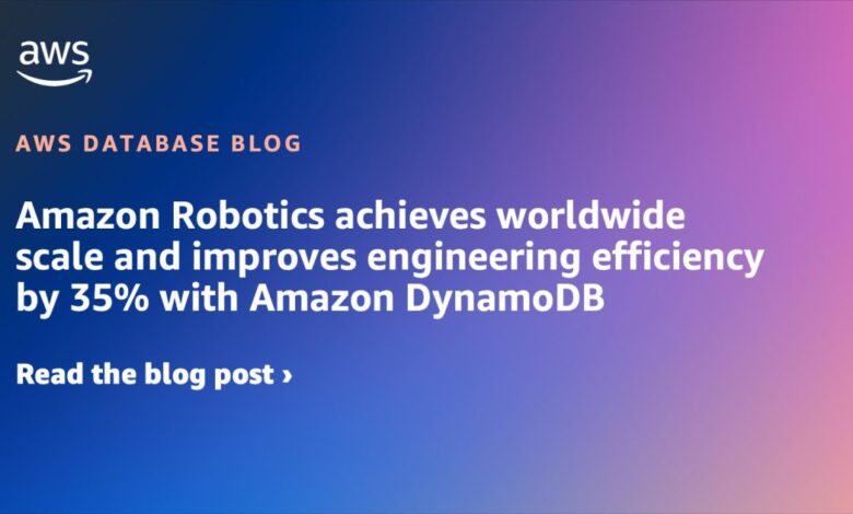 Amazon Robotics achieves worldwide scale and improves engineering efficiency by 35% with Amazon DynamoDB Amazon Robotics achieves worldwide scale and improves engineering efficiency by 35% with Amazon DynamoDB
