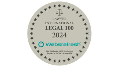 Websrefresh Awarded the Lawyer International Award for Best Web Design & Web Development Company of the Year