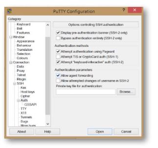 Putty configuration