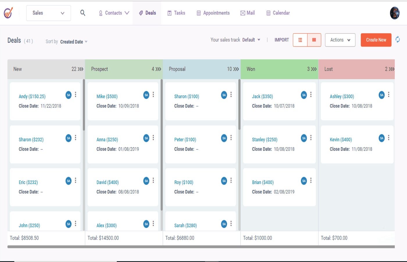 EngageBay pipeline tracker