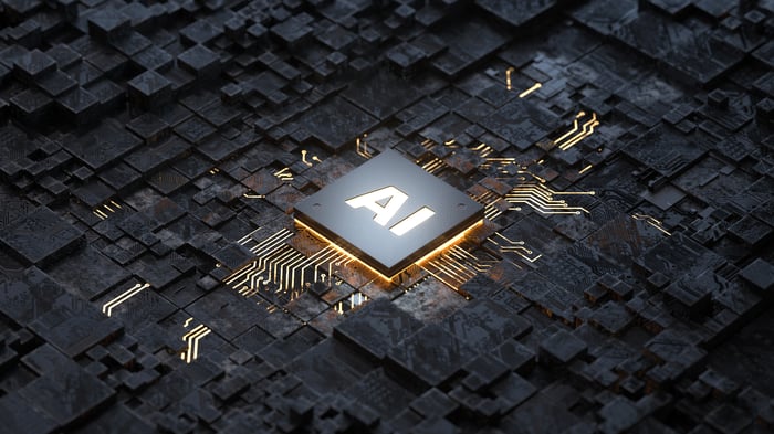 An AI chip connected to other chips.