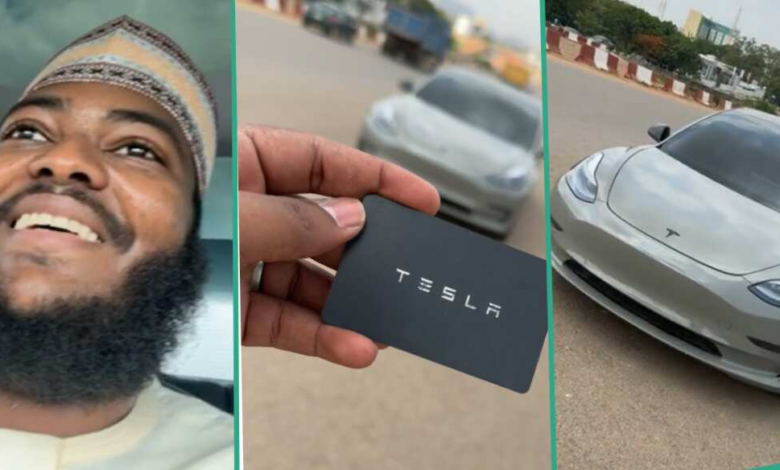 “Tesla Model 3”: Man Drives Tesla Electric Car Worth ,000, Manufactured By Elon Musk’s Company