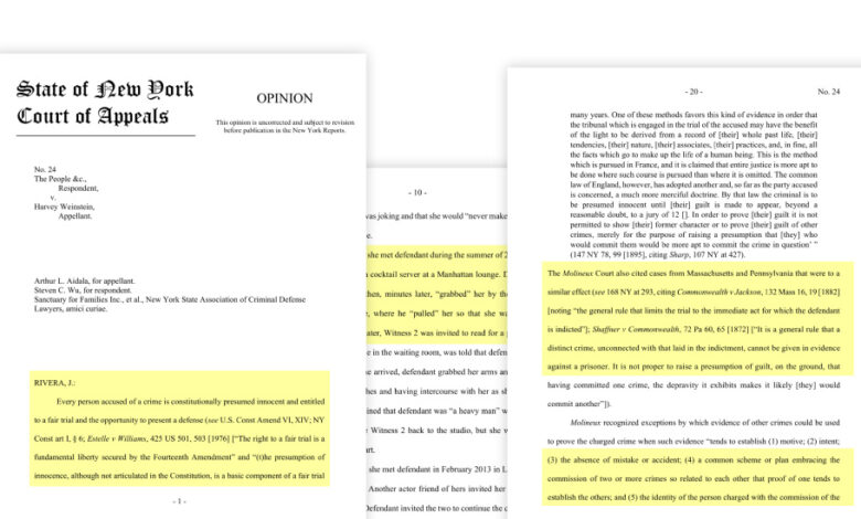 The Harvey Weinstein Appeal Ruling: Annotated and Explained The Harvey Weinstein Appeal Ruling: Annotated and Explained
