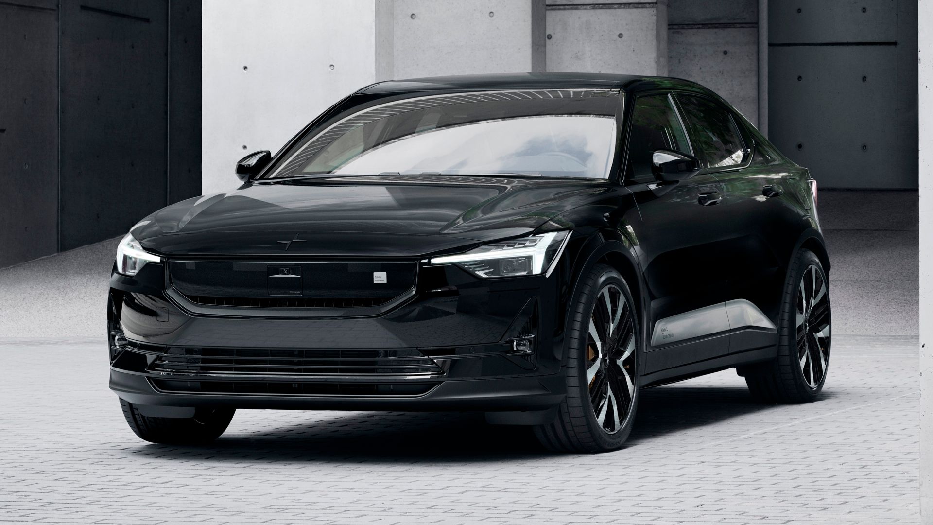 Black 2024 Polestar 2 front-quarter