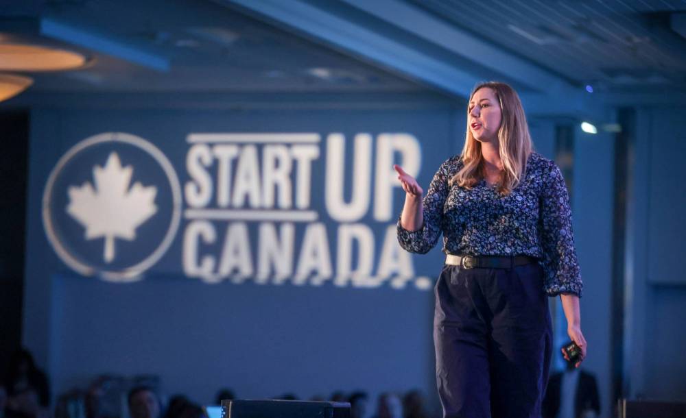 Ruth Bonneville / Free Press photos
                                University of Manitoba undergrads Todd de Groot, Anthony Theriault and Hazel Nguyen, co-founders of Eleven59, pitched their business idea at the 2024 Stu Clark New Venture Championships at the Fort Garry Hotel. At the RBC Convention Centre, Callia Flowers founder Catherine Metrycki was the first keynote speaker at Startup Canada’s tour stop in Winnipeg.