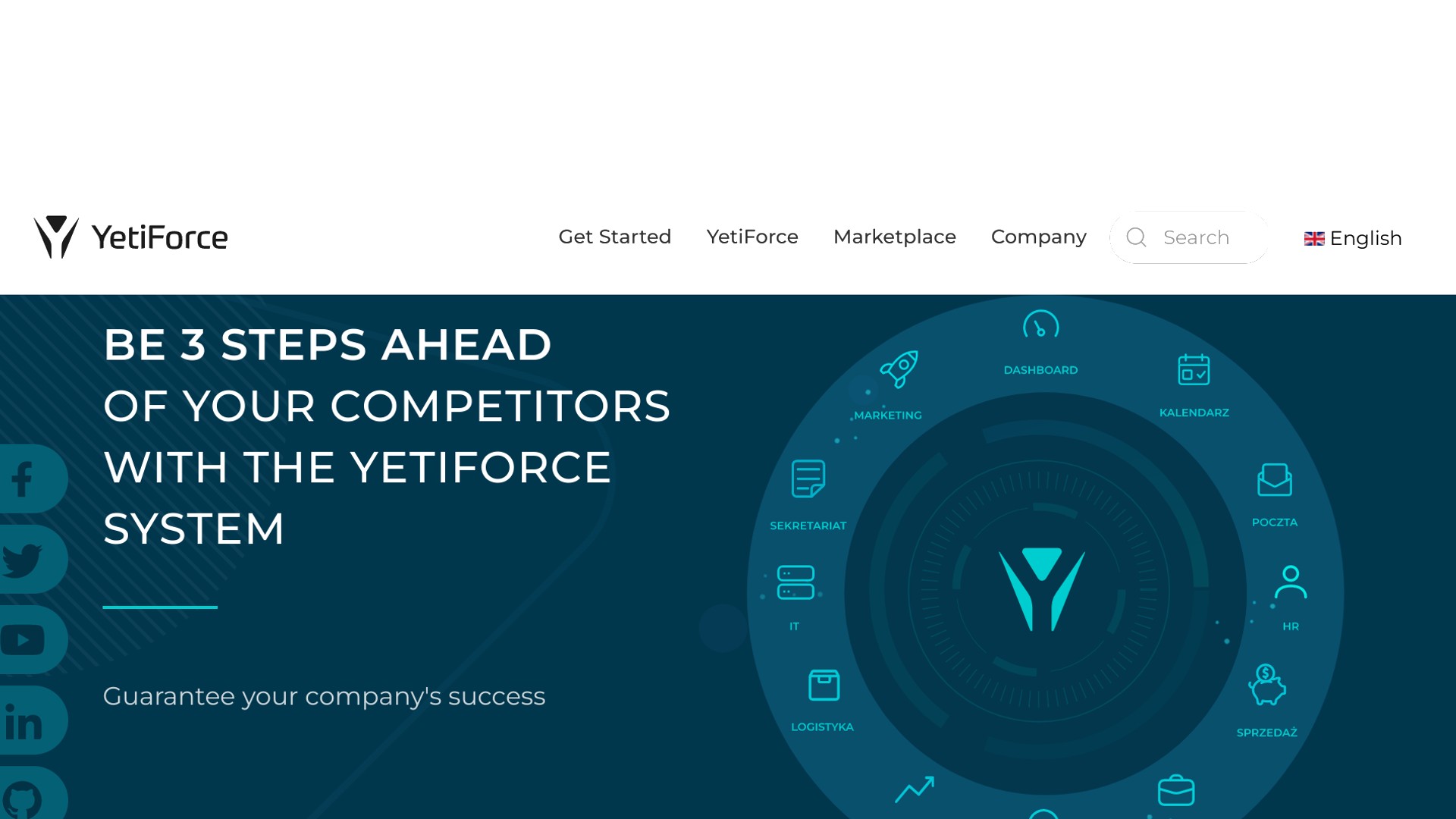 Website screenshot for YetiForce