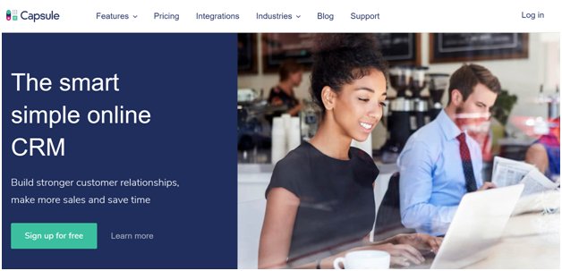 Website screenshot for Capsule CRM