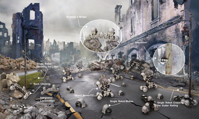 Snail-inspired robotic swarms: a hybrid connector drives collective adaptation in unstructured outdoor environments Snail-inspired robotic swarms: a hybrid connector drives collective adaptation in unstructured outdoor environments