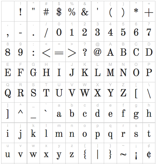 Free web fonts Old Standard TT