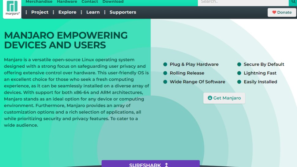 Manjaro website screenshot