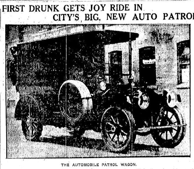 Jan. 8, 1910: When the first fleet of Detroit Police cars hit the streets in 1910, The News reported that the first man picked up was Henry Calhoun, who was arrested for public drunkenness.