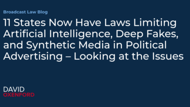 11 States Now Have Laws Limiting Artificial Intelligence, Deep Fakes, and Synthetic Media in Political Advertising – Looking at the Issues