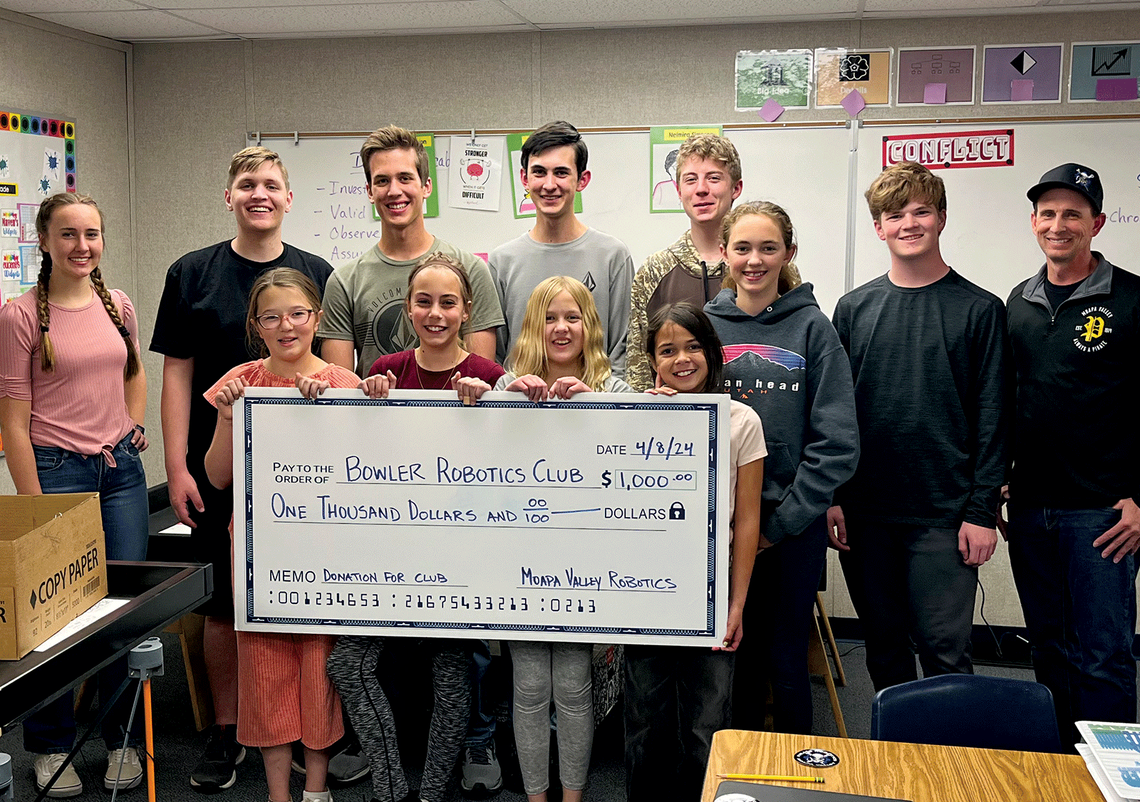 Bowler Robotics team receives donations