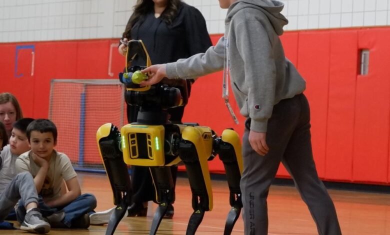 Robot dog impresses at Rochester Memorial School Robot dog impresses at Rochester Memorial School