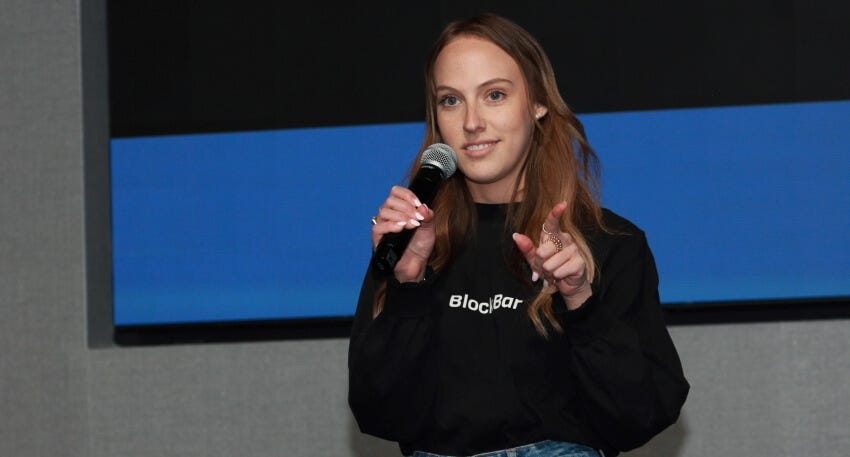 Essence Slomianski at the NY Tech Meetup.