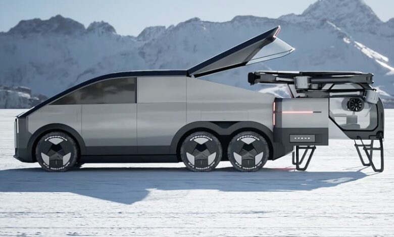 This crazy two-in-one electric vehicle comes equipped with a two-seat aircraft hidden inside This crazy two-in-one electric vehicle comes equipped with a two-seat aircraft hidden inside
