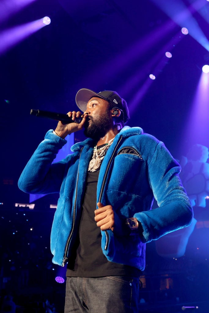 NEW YORK, NEW YORK - OCTOBER 23: Meek Mill performs onstage during Expensive Pain: Meek Mill & Friends Perform Album at Madison Square Garden on October 23, 2021 in New York City. (Photo by Shareif Ziyadat/Getty Images for Roc Nation)