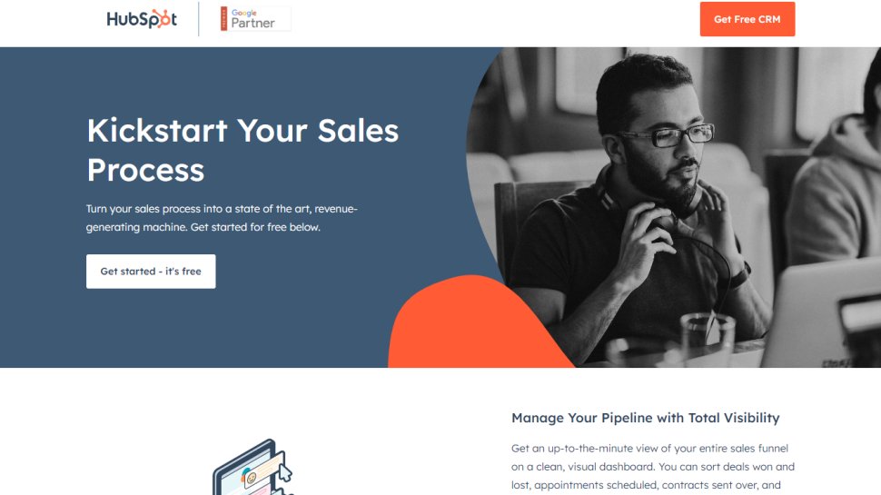 Hubspot CRM website screenshot