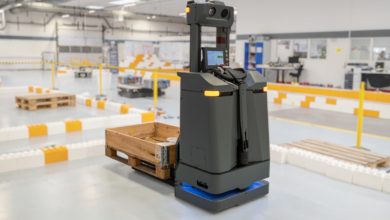 Pallet Jack Autonomous Mobile Robot From: Mobile Industrial Robots (MiR)