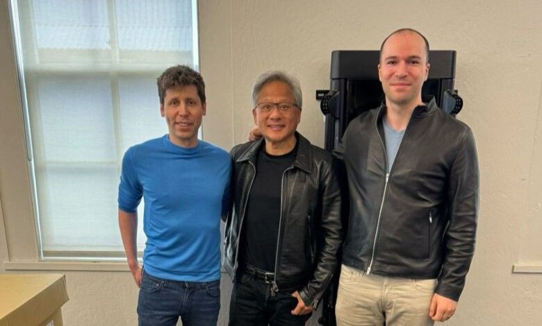 Nvidia CEO hand-delivers world’s fastest AI system to OpenAI, again — first DGX H200 given to Sam Altman and Greg Brockman Nvidia CEO hand-delivers world’s fastest AI system to OpenAI, again — first DGX H200 given to Sam Altman and Greg Brockman