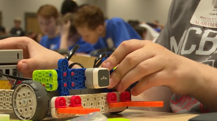 More than 300 Alabama K-12 students gathered at the Alabama Robotics Competition at the University of Alabama to program robots to run through a series of obstacle courses. (contributed)