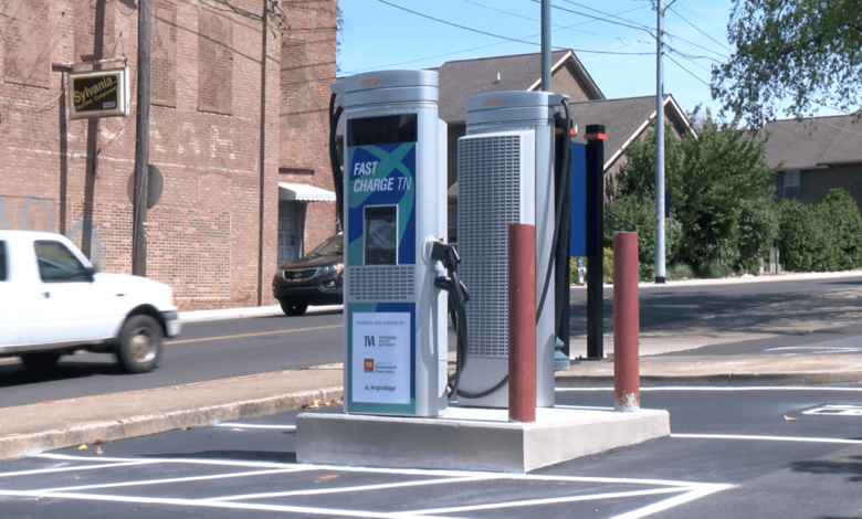 Electric vehicle fast-chargers installed on Cherry Street in Johnson City | WJHL Electric vehicle fast-chargers installed on Cherry Street in Johnson City | WJHL