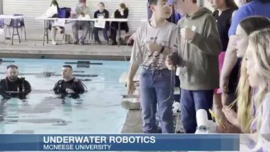 Underwater robotics competition hosted at the McNeese natatorium.