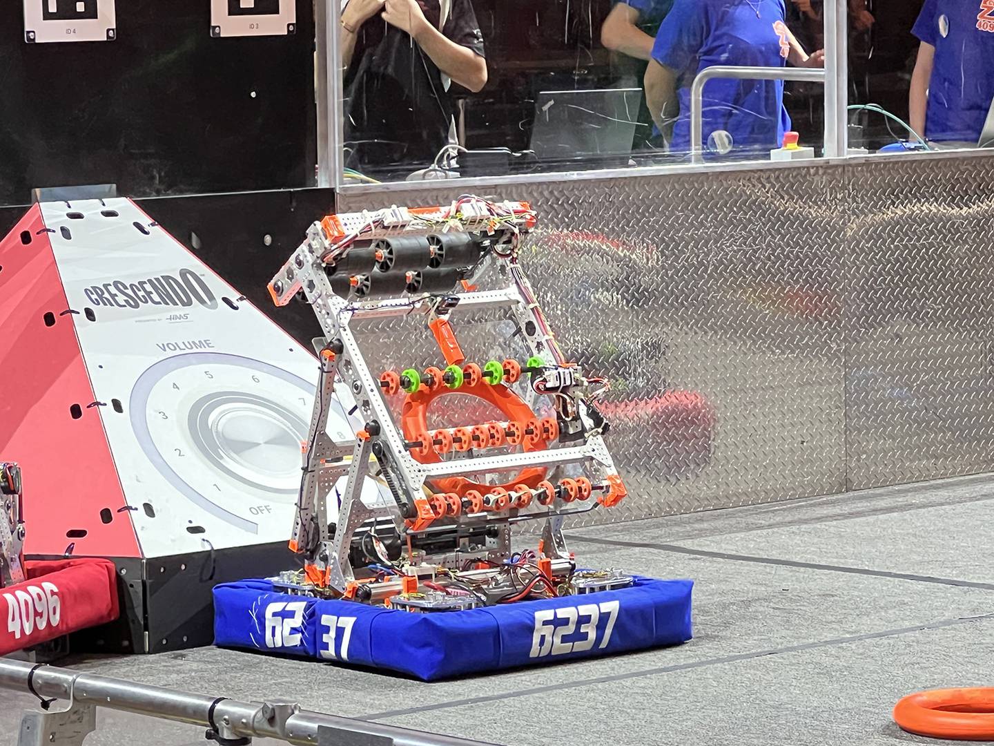 The Motion 6237 robot at its starting point, ready to compete.