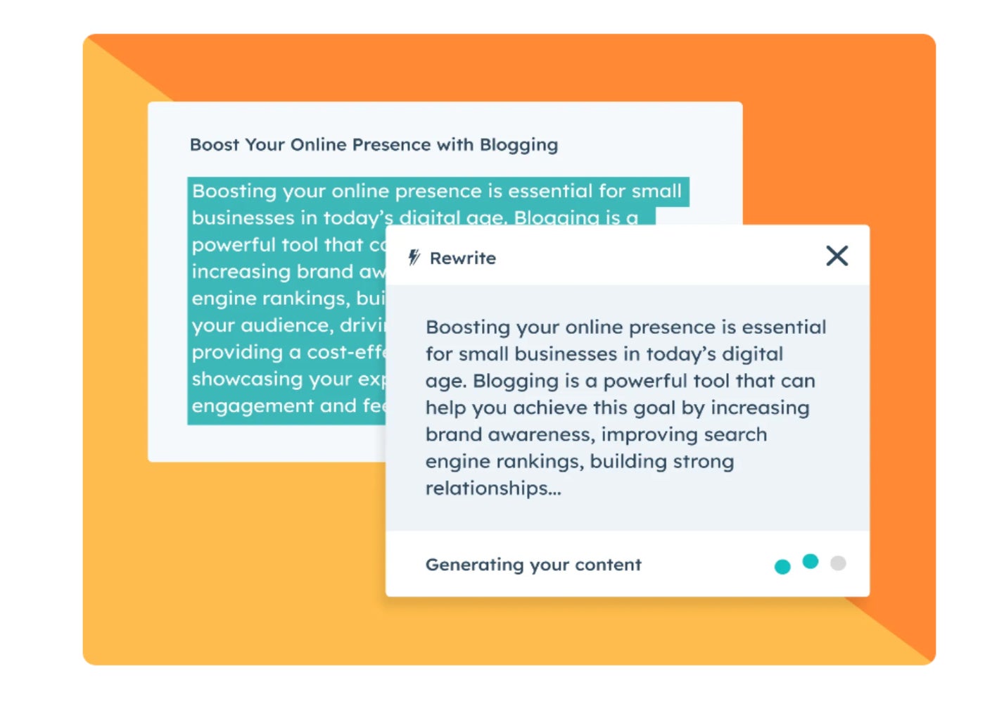 HubSpot’s AI blog writing and editing tool.