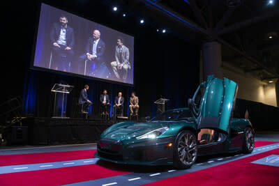 Luxury car dealer Grand Touring Automobiles presents the Rimac Nevera hypercar during a press event at the 2024 Canadian International AutoShow in Toronto. (CNW Group/Grand Touring Automobiles)