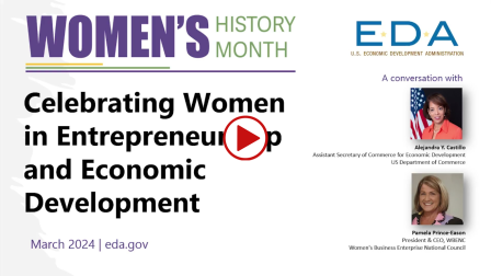 EDA and WBENC Leaders Discuss Entrepreneurship, Innovation, and Opportunity for Women’s History Month 2024 EDA and WBENC Leaders Discuss Entrepreneurship, Innovation, and Opportunity for Women’s History Month 2024