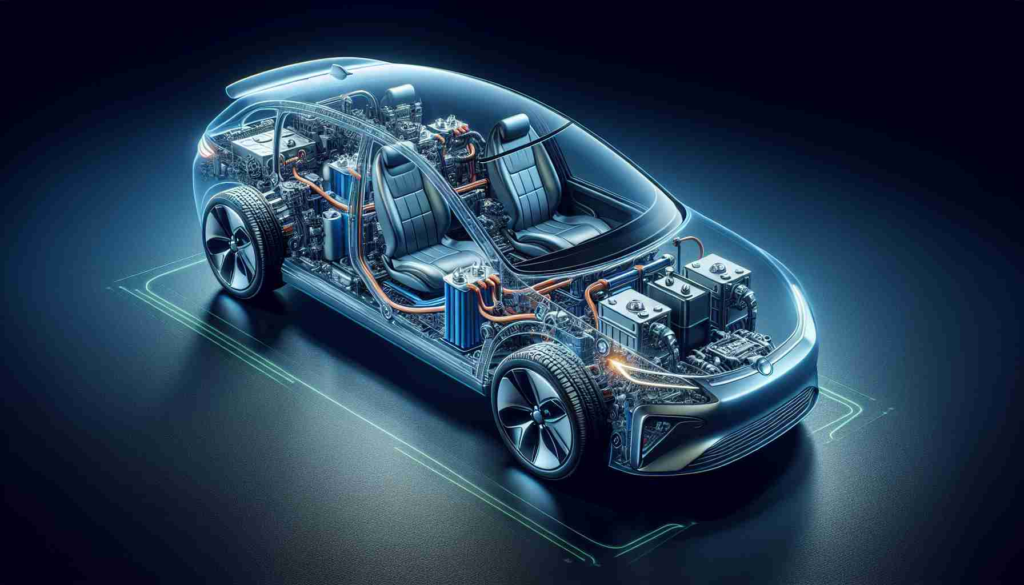 Generate a detailed, high-definition image showcasing the revolutionary change in electric vehicles brought about by the emergence of solid-state batteries. The picture should depict an electric car with visible parts of its state-of-the-art solid-state battery, symbolizing the innovation in technology. Highlight aspects such as improved energy density and longer life span of these batteries, compared to their traditional counterparts. Also, the design and compactness of these batteries providing more space for the vehicle's interior can be shown to indicate the advantages of using solid-state batteries in electric vehicles.