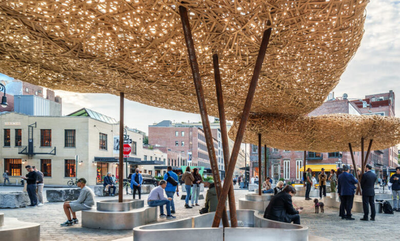 llLab weaves ‘bamboo cloud’ pavilion to float over lower manhattan llLab weaves ‘bamboo cloud’ pavilion to float over lower manhattan