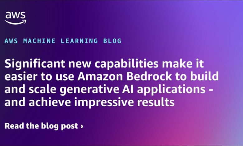 Significant new capabilities make it easier to use Amazon Bedrock to build and scale generative AI applications – and achieve impressive results Significant new capabilities make it easier to use Amazon Bedrock to build and scale generative AI applications – and achieve impressive results
