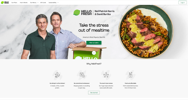 HelloFresh homepage