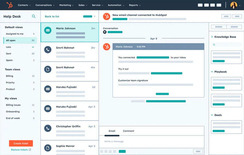 The new HubSpot Help Desk Workspace