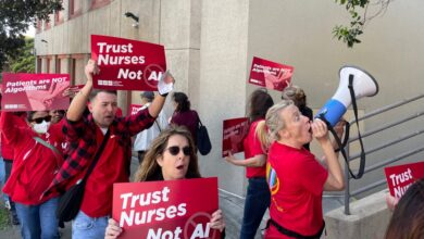 Kaiser nurses rail against AI use in hospitals at San Francisco protest