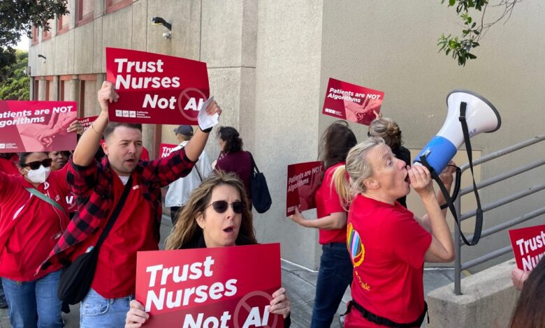 Kaiser nurses rail against AI use in hospitals at San Francisco protest Kaiser nurses rail against AI use in hospitals at San Francisco protest