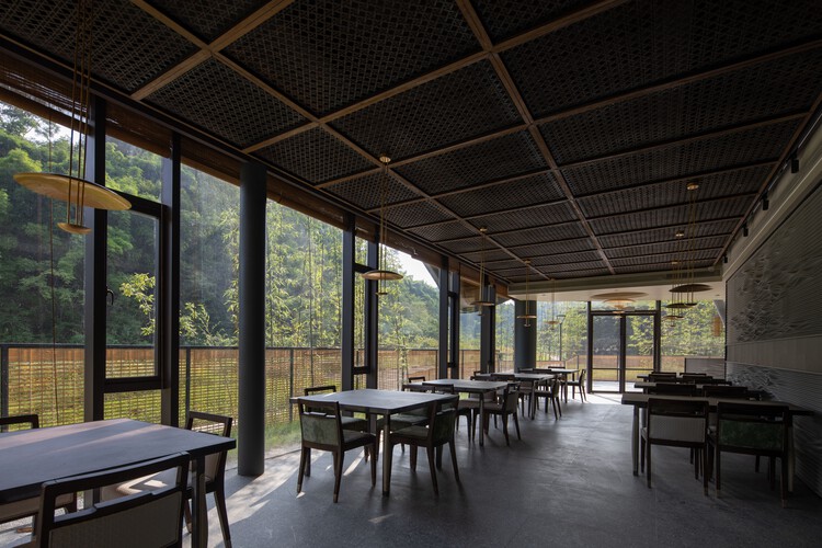 Linpan Cloud Eye: Chengdu Dayi Rural Neighborhood Center / Archi-Union Architects - Interior Photography, Dining room, Table, Chair