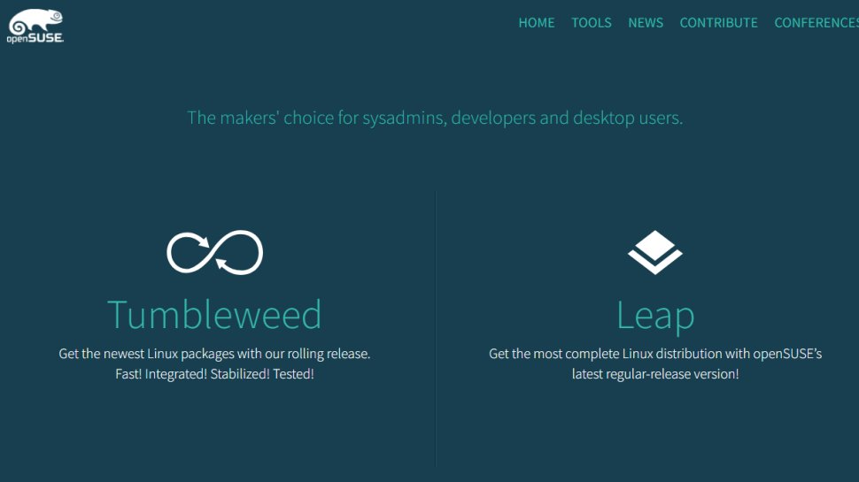 openSUSE website screenshot