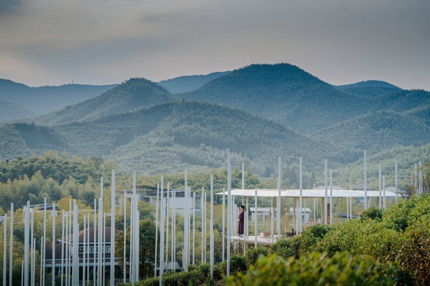 Exterior site view of the Cloud Tea House by Plat Asia in China