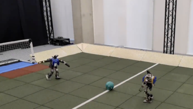 Watch AI-powered robots play soccer