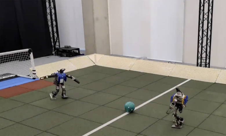 Watch AI-powered robots play soccer Watch AI-powered robots play soccer