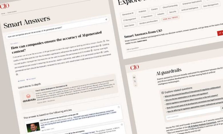 Generative AI and CIO.com: helping you get the Smart Answers you need Generative AI and CIO.com: helping you get the Smart Answers you need