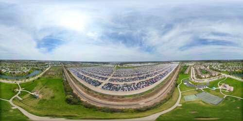 Panoramic shot shows off enormous sea of cars Panoramic shot shows off enormous sea of cars