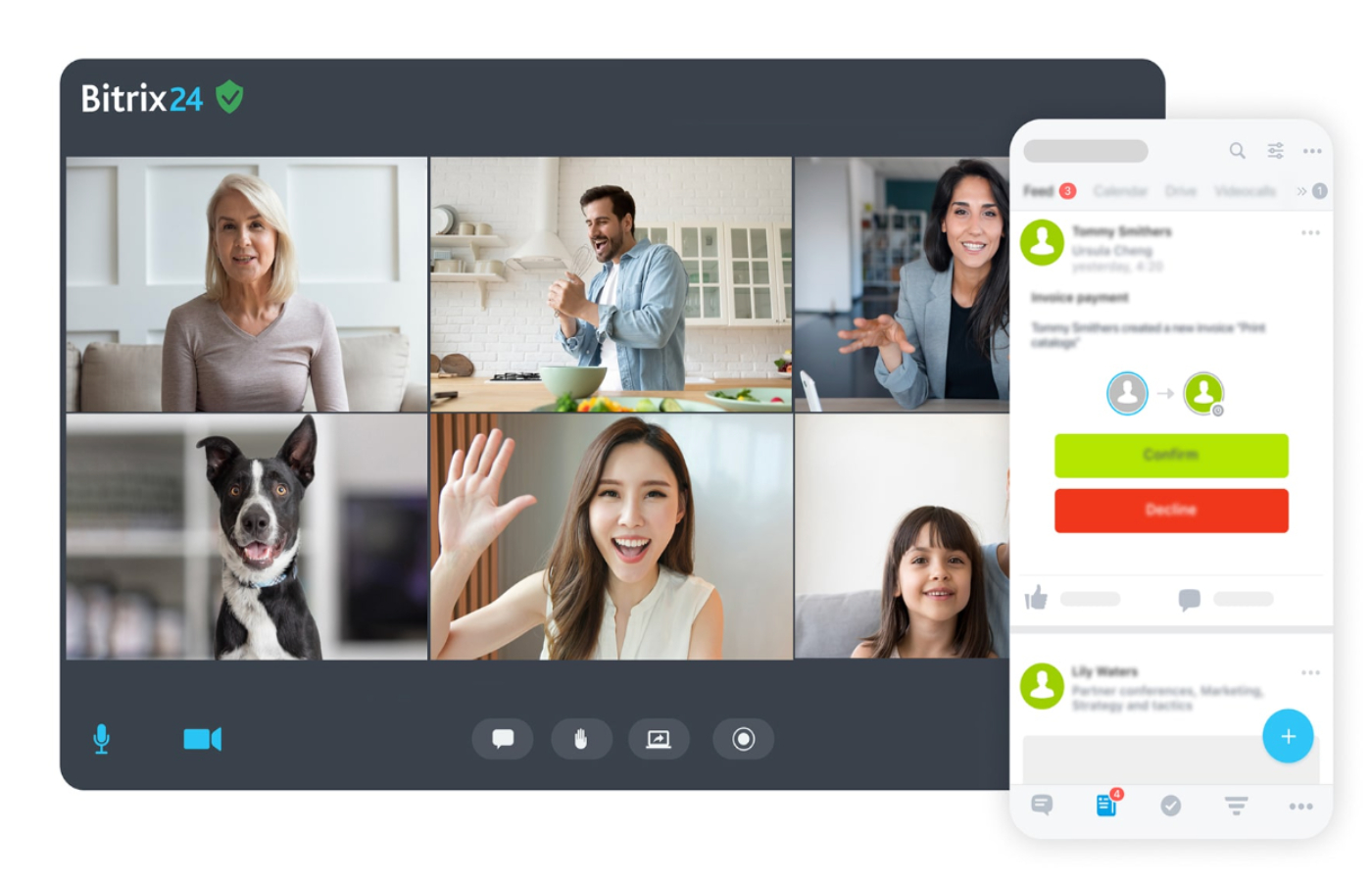 Bitrix24 internal video chat tool.