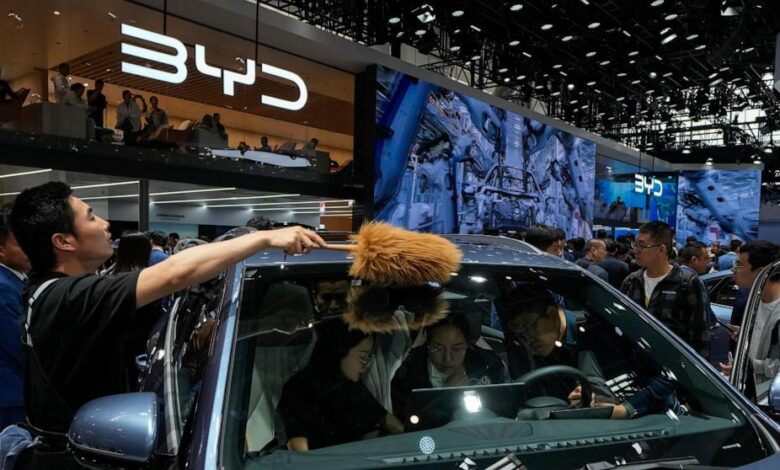 Tesla founder Musk visits China as competitors show off new electric vehicles at Beijing auto show Tesla founder Musk visits China as competitors show off new electric vehicles at Beijing auto show