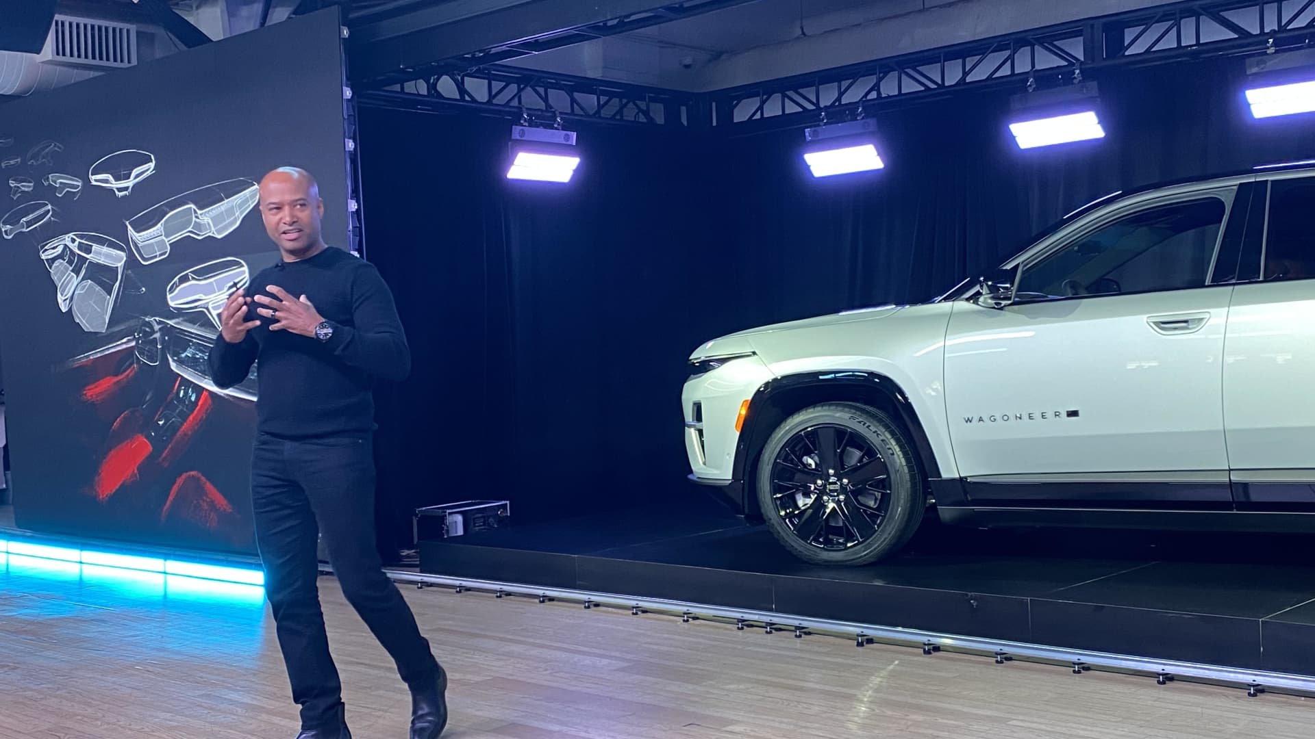 Stellantis design chief Ralph Gilles during the unveiling of the Jeep Wagoneer S EV on May 30, 2024 in New York City.