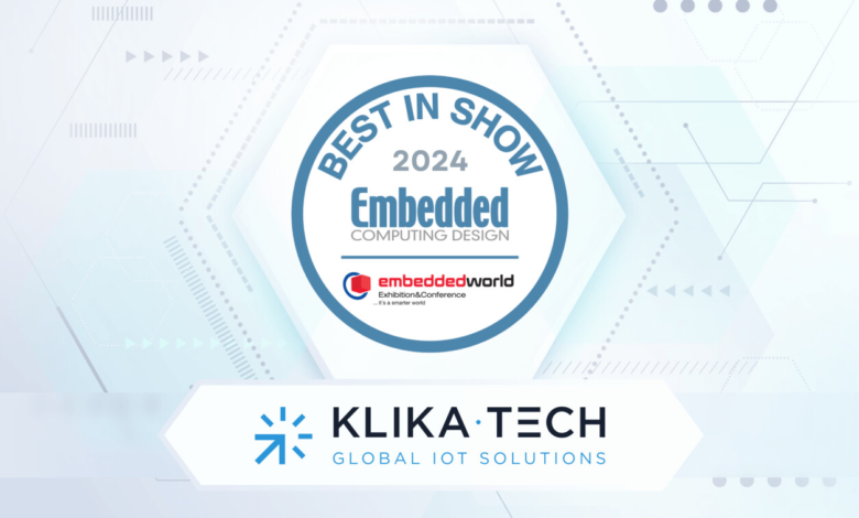 Klika Tech Wins embeddedworld Best in Show 2024 Klika Tech Wins embeddedworld Best in Show 2024